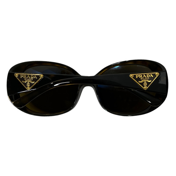 PRADA Milano Women's Tortoise Shell Sunglasses Brown Round Tinted Glass - Picture 4 of 11